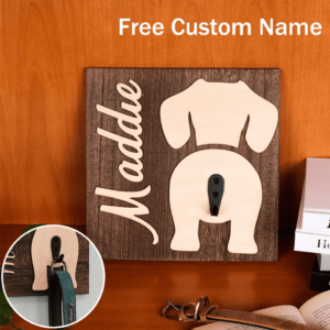 Handmade Personalized Dog – Decorative Wood Wall Mount with key hooks